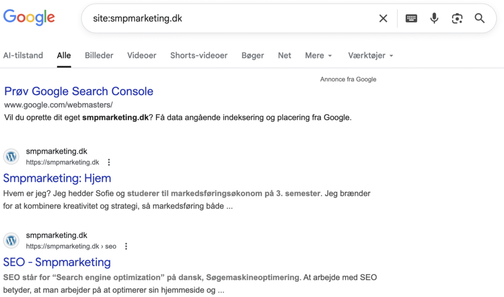 site indeksering