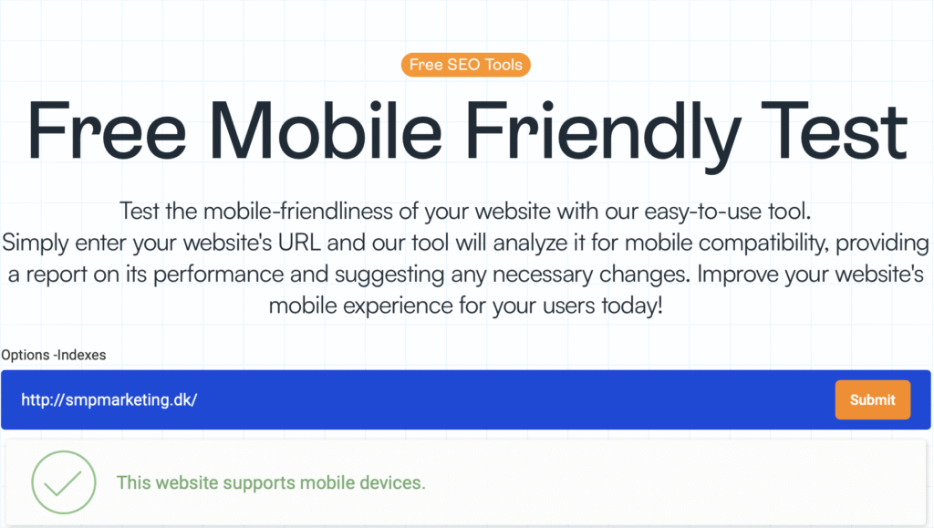 mobile friendly test